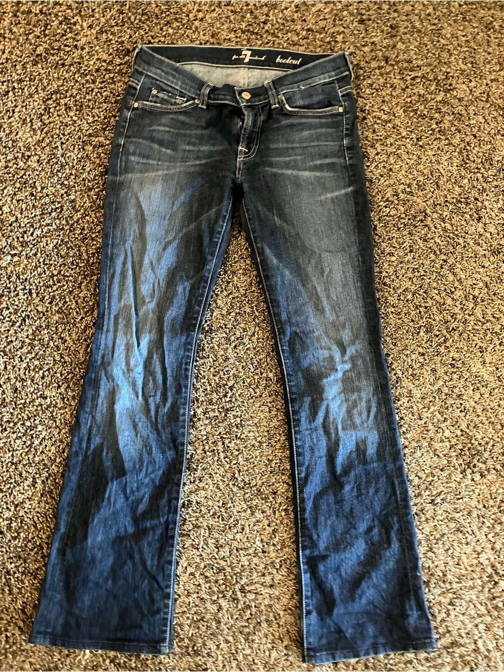 7 For All Mankind Dark Wash Boot Cut Jeans